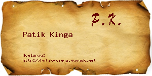 Patik Kinga névjegykártya
