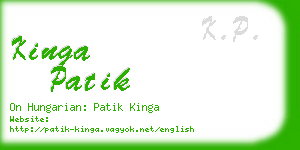 kinga patik business card